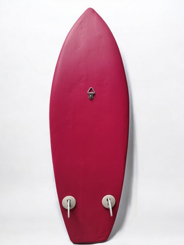 Surfboard from the back side with brackets